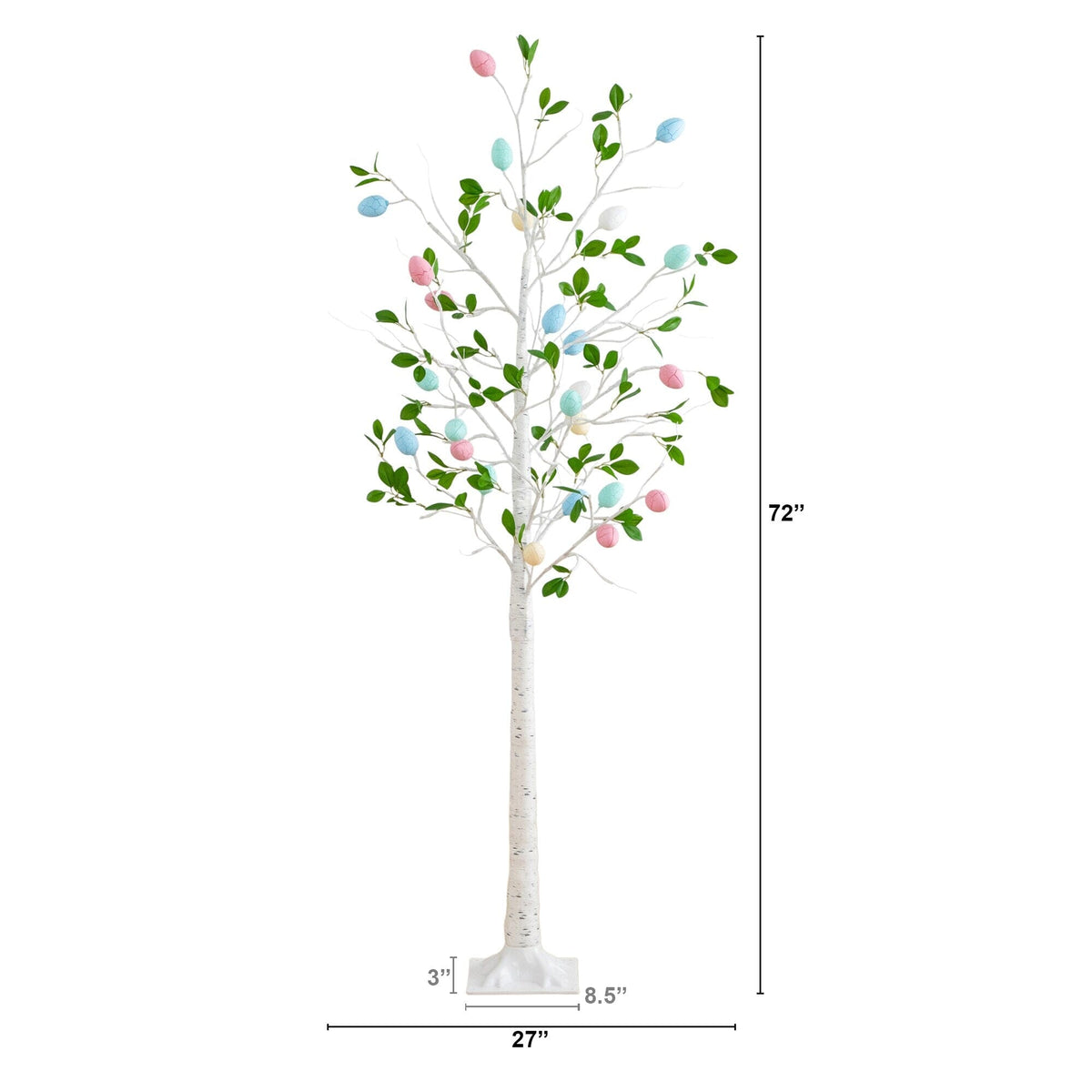 6' Pre-Lit Artificial Blooming Easter Egg Twig Tree with 24 Warm White LED Lights - Che Cose Belle