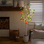 6' Pre-Lit Artificial Blooming Easter Egg Twig Tree with 24 Warm White LED Lights - Che Cose Belle