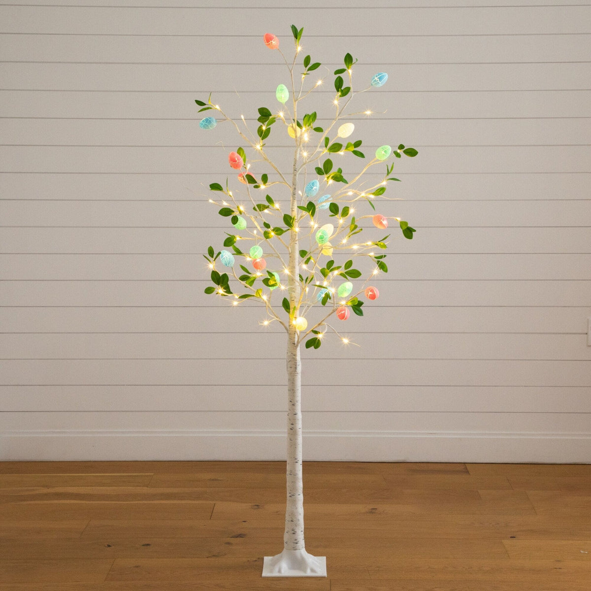 6' Pre-Lit Artificial Blooming Easter Egg Twig Tree with 24 Warm White LED Lights - Che Cose Belle