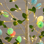 6' Pre-Lit Artificial Blooming Easter Egg Twig Tree with 24 Warm White LED Lights - Che Cose Belle