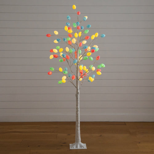 6' Pre-Lit Artificial Easter Twig Tree with 96 Egg Shaped LED Ornaments - Che Cose Belle