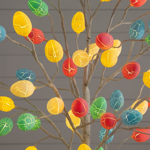6' Pre-Lit Artificial Easter Twig Tree with 96 Egg Shaped LED Ornaments - Che Cose Belle