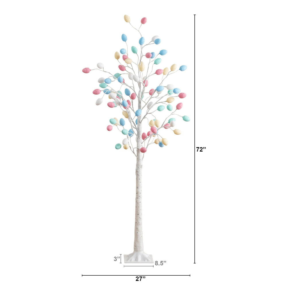 6' Pre-Lit Artificial Easter Twig Tree with 96 Egg Shaped LED Ornaments - Che Cose Belle