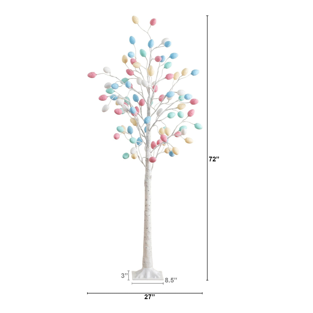 6' Pre-Lit Artificial Easter Twig Tree with 96 Egg Shaped LED Ornaments - Che Cose Belle