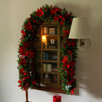 6’ UV Resistant Artificial Christmas Poinsettia & Berries Garland (Indoor/Outdoor) - Che Cose Belle