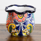 6" x 7" Handmade Mexican Talavera Ceramic Planter - Che Cose Belle
