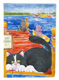 Black and White Cat  No Fishing Garden Flag – Decorative Outdoor Yard Flag