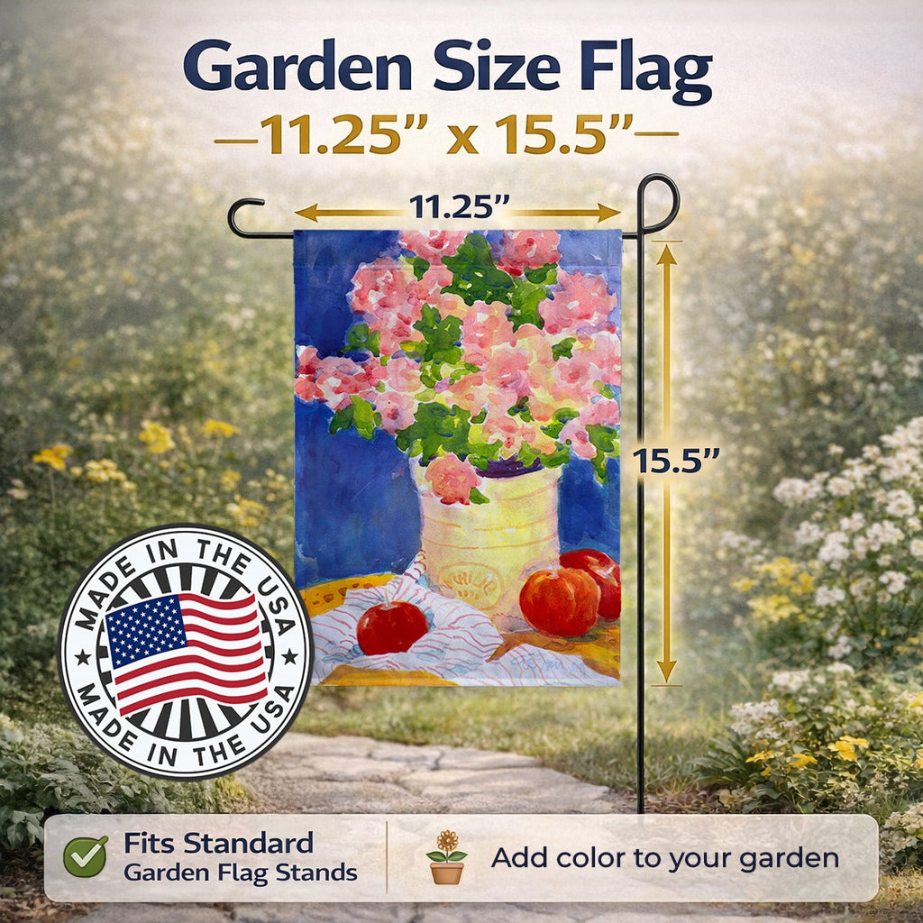 Pink Flowers  Garden Flag – Decorative Outdoor Yard Flag