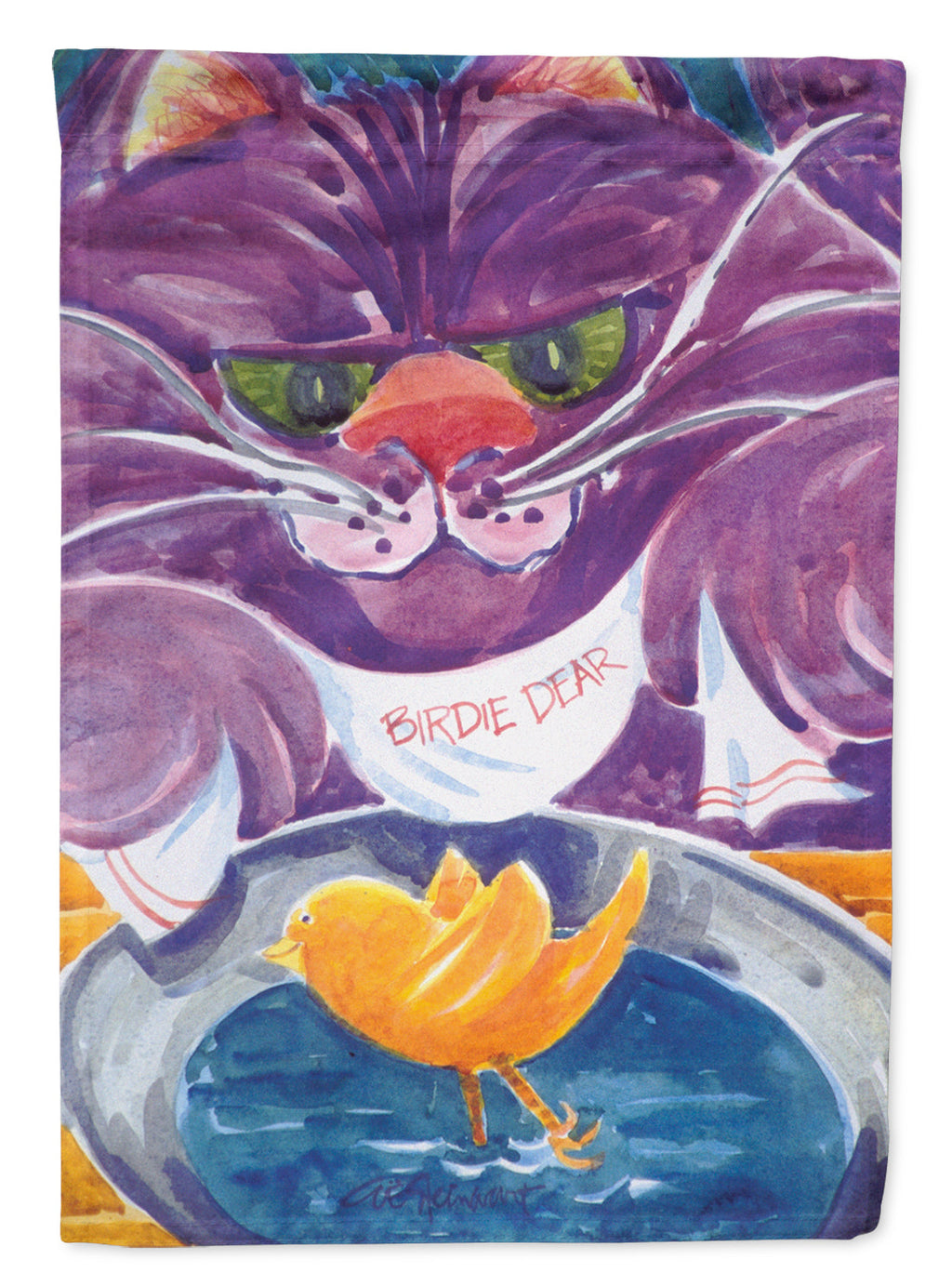 Purple Cat Birdie Dear  Garden Flag – Decorative Outdoor Yard Flag