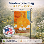 Orange Tabby Welcome Cat  Garden Flag – Decorative Outdoor Yard Flag