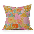 60s Retro Floral Indoor/Outdoor Throw Pillow by Megan Galante - Che Cose Belle