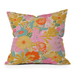 60s Retro Floral Indoor/Outdoor Throw Pillow by Megan Galante - Che Cose Belle