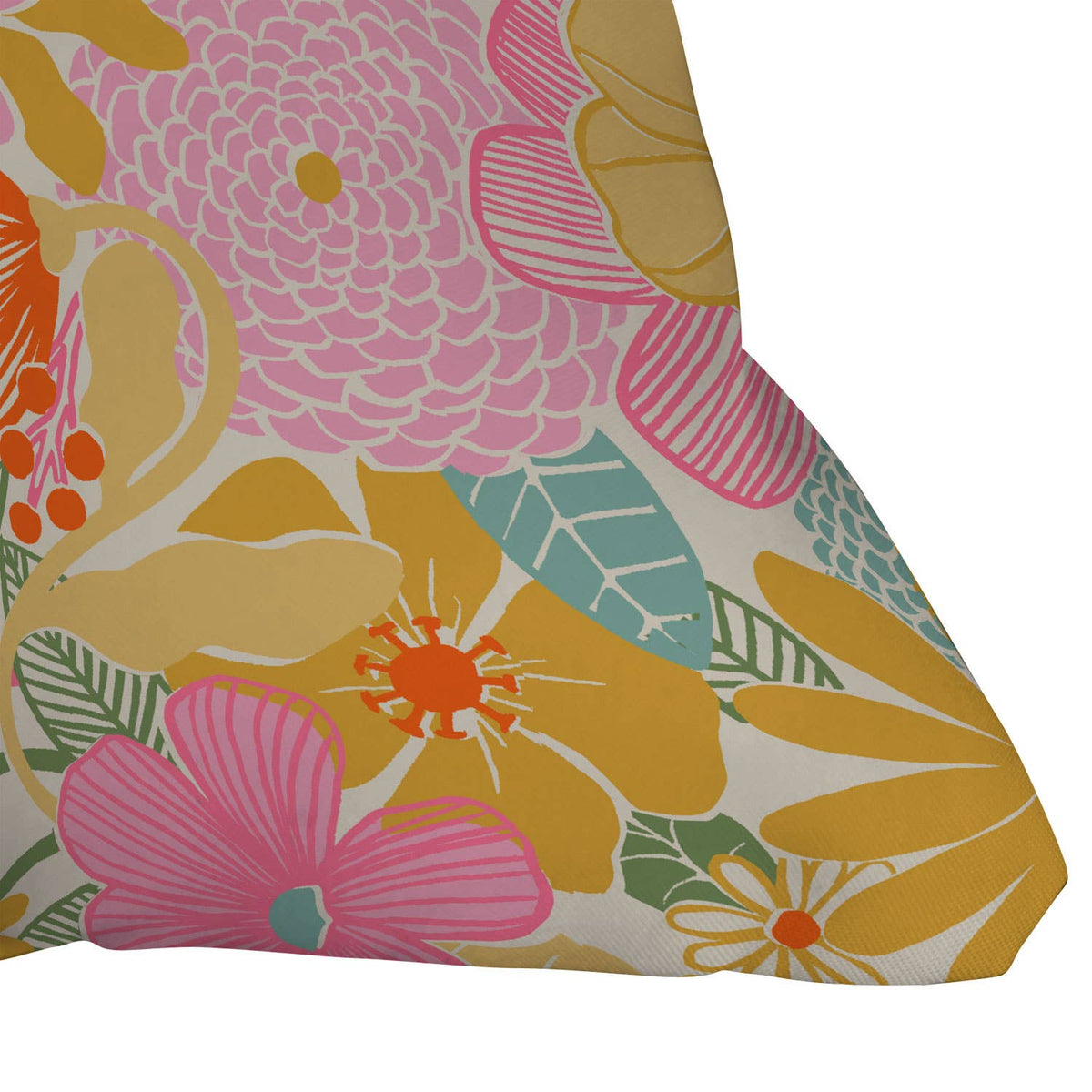 60s Retro Floral Indoor/Outdoor Throw Pillow by Megan Galante - Che Cose Belle