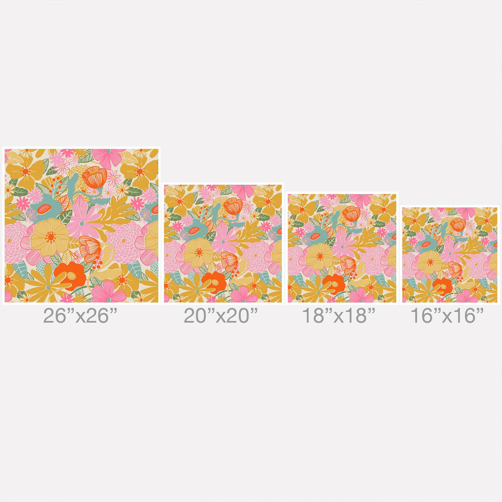 60s Retro Floral Indoor/Outdoor Throw Pillow by Megan Galante - Che Cose Belle