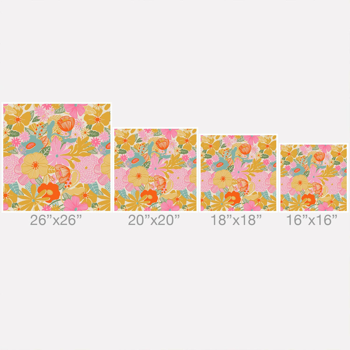 60s Retro Floral Indoor/Outdoor Throw Pillow by Megan Galante - Che Cose Belle