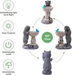 Solar Cat Statues for Bird Bath: Outdoor Sculptures for Garden Lawn Patio Yard Balcony Porch - Unique Gifts for Mother Grandma Women