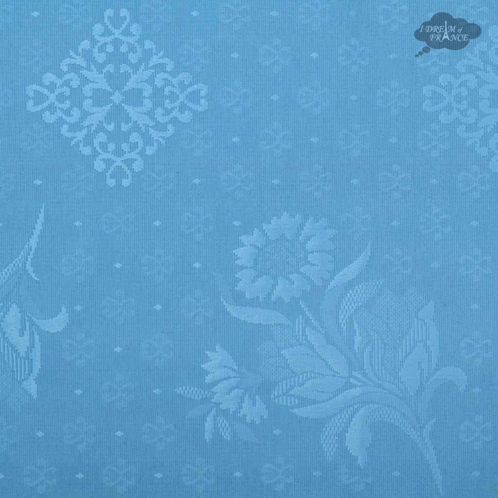 62" Square Moustiers Blue Matelassé Tablecloth by Tissus Toselli - Che Cose Belle