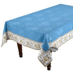 62" Square Moustiers Blue Matelassé Tablecloth by Tissus Toselli - Che Cose Belle