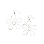 Hibiscus silver earrings