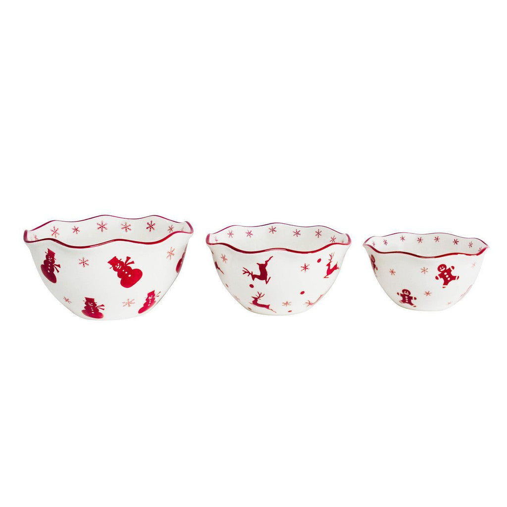 Winterfest 3 Piece Nesting Serving Bowl Set - Che Cose Belle
