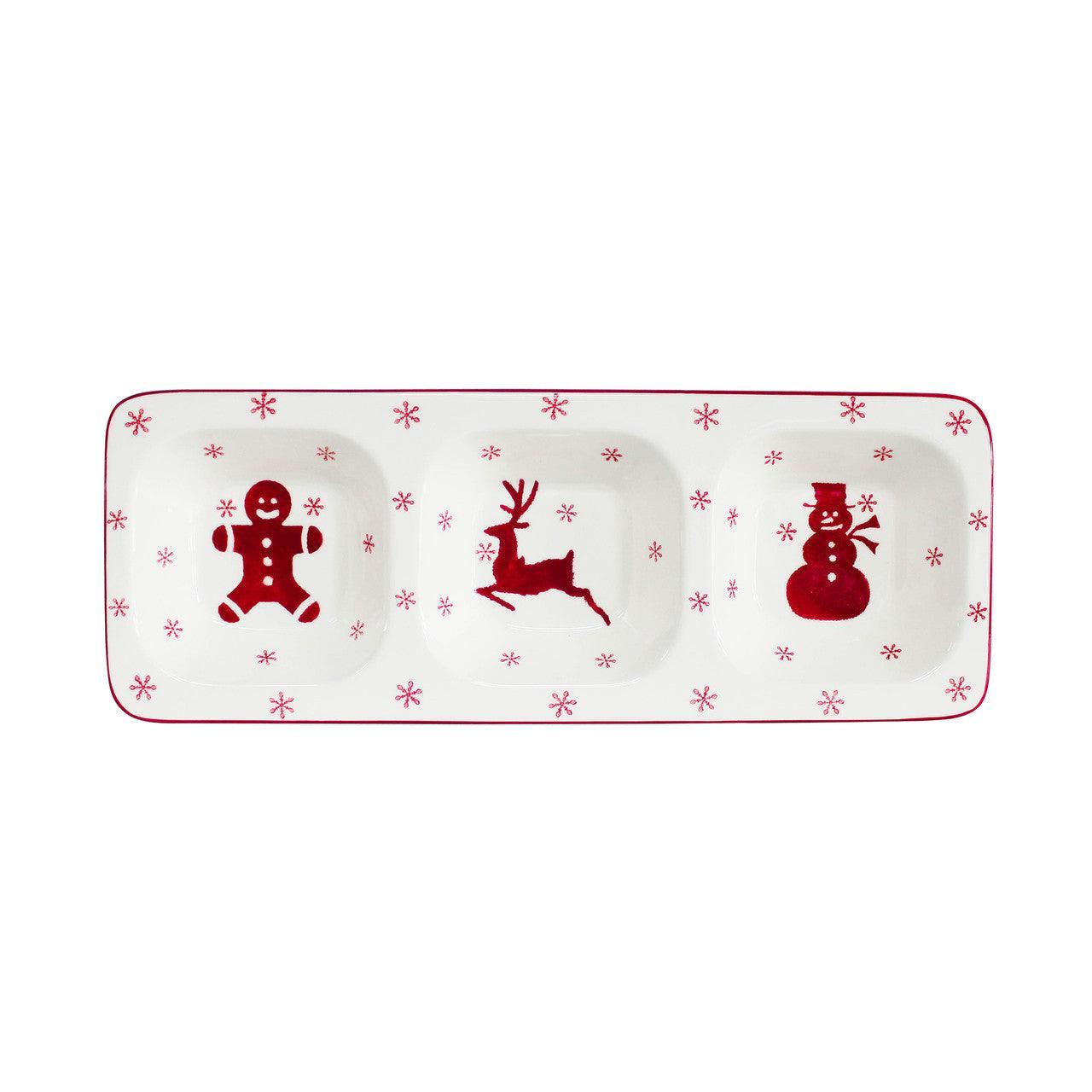 Winterfest 3 Part Divided Serving Tray - Che Cose Belle