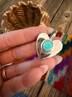 Handcrafted Sterling Silver & Turquoise Heart Pendant by Joseph Martinez