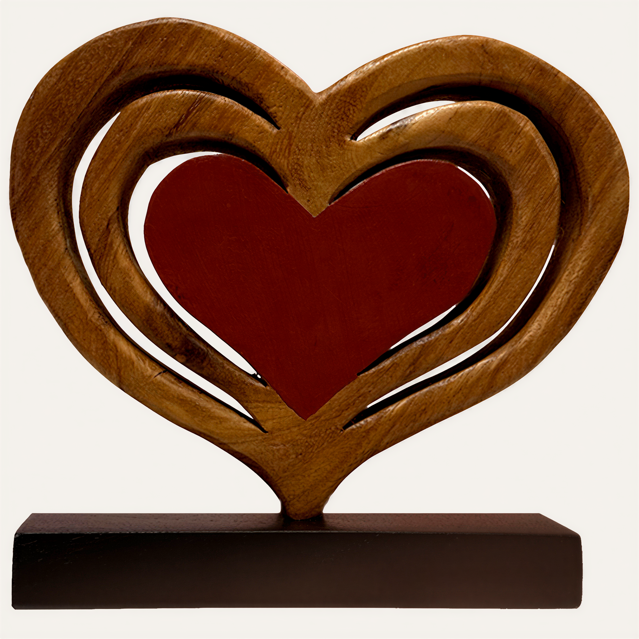 Serene Hearts – Handmade Wooden Sculpture, Elegant Home Decor