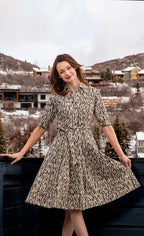MRS. MAISEL OLIVE GREEN PRINT DRESS