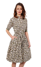 MRS. MAISEL OLIVE GREEN PRINT DRESS