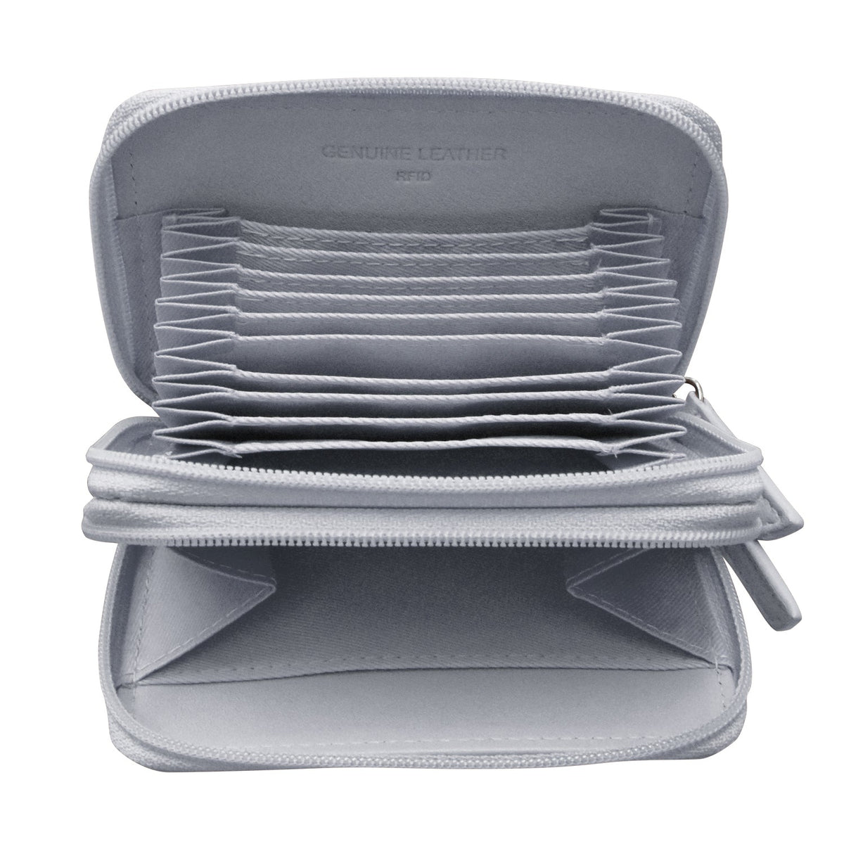 DOUBLE ZIP ACCORDION CREDIT CARD HOLDER