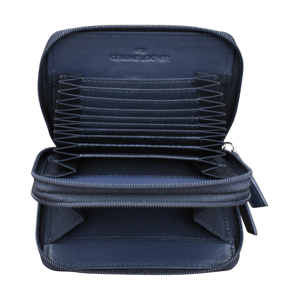 DOUBLE ZIP ACCORDION CREDIT CARD HOLDER
