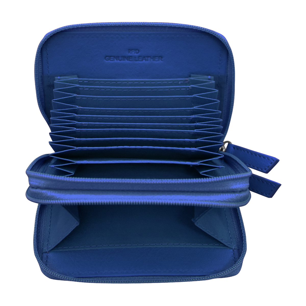DOUBLE ZIP ACCORDION CREDIT CARD HOLDER