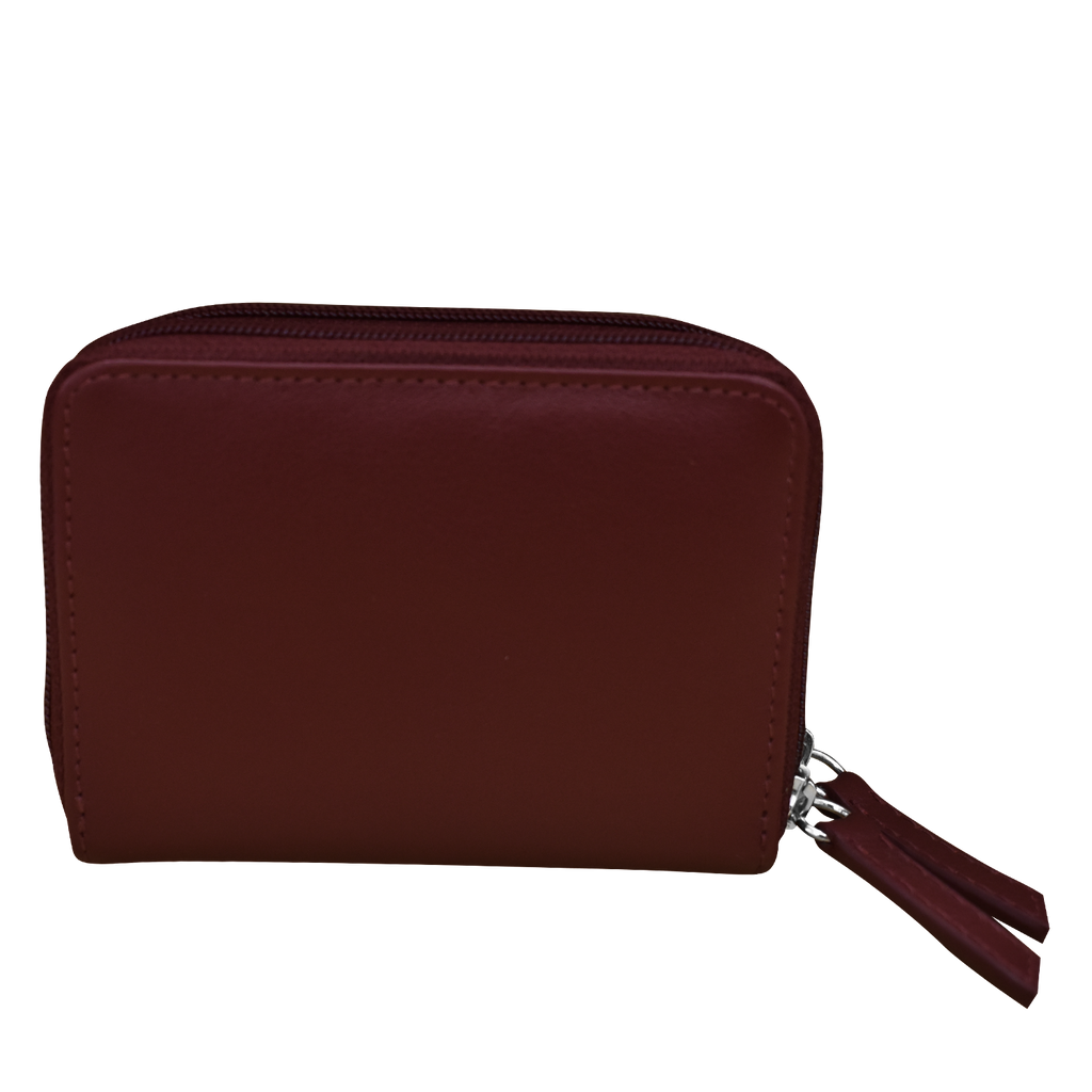 DOUBLE ZIP ACCORDION CREDIT CARD HOLDER