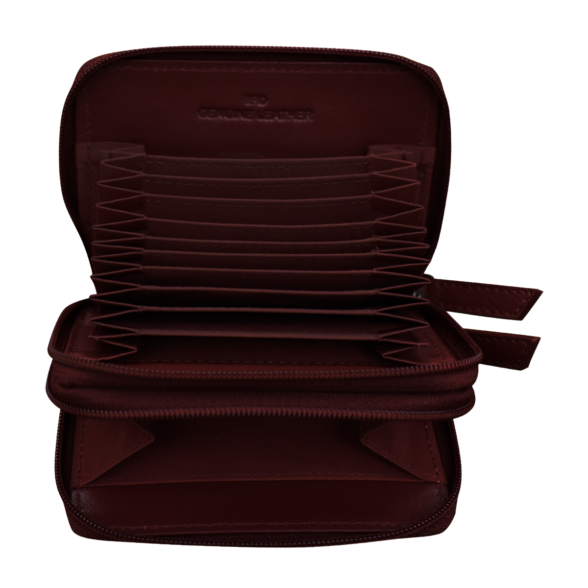 DOUBLE ZIP ACCORDION CREDIT CARD HOLDER
