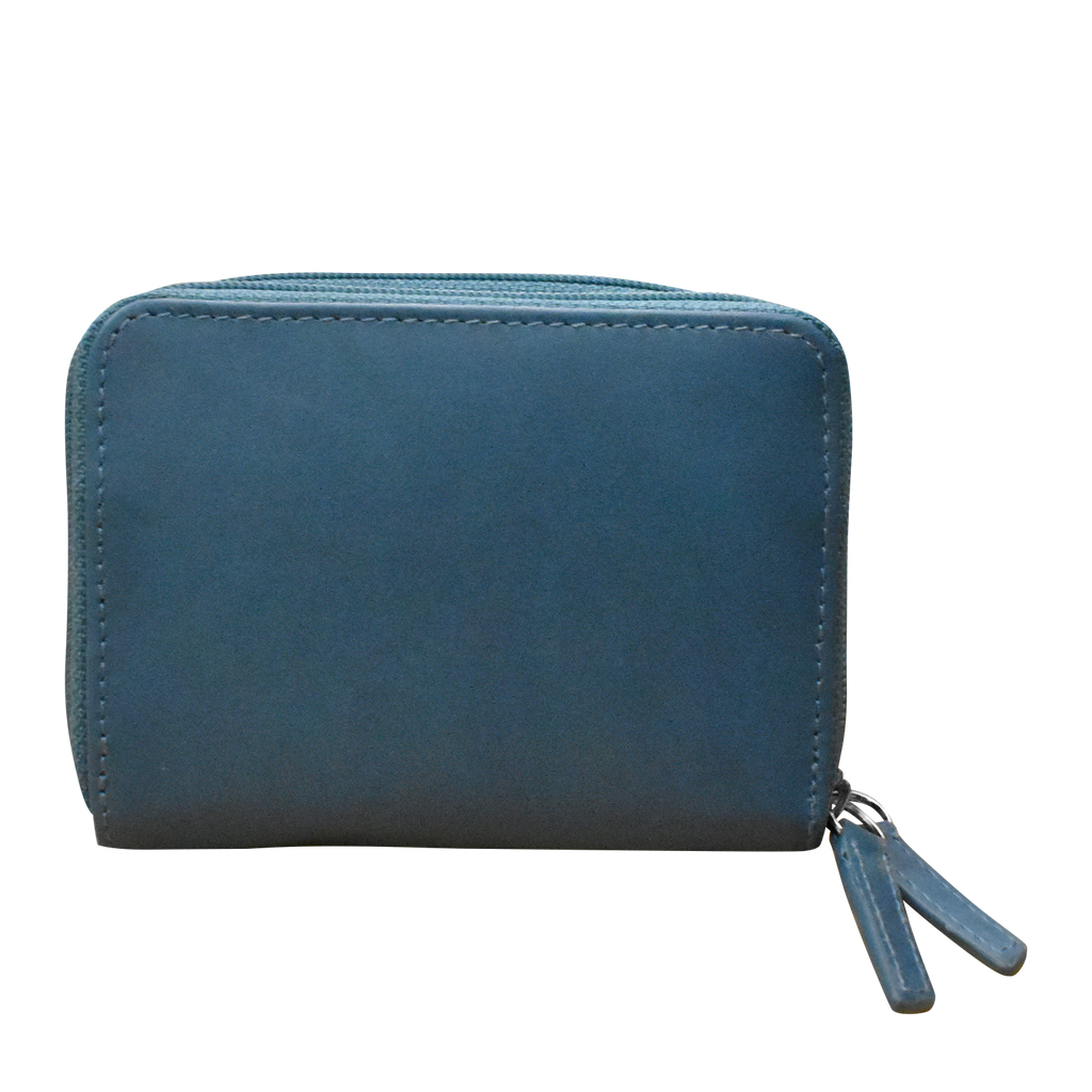 DOUBLE ZIP ACCORDION CREDIT CARD HOLDER