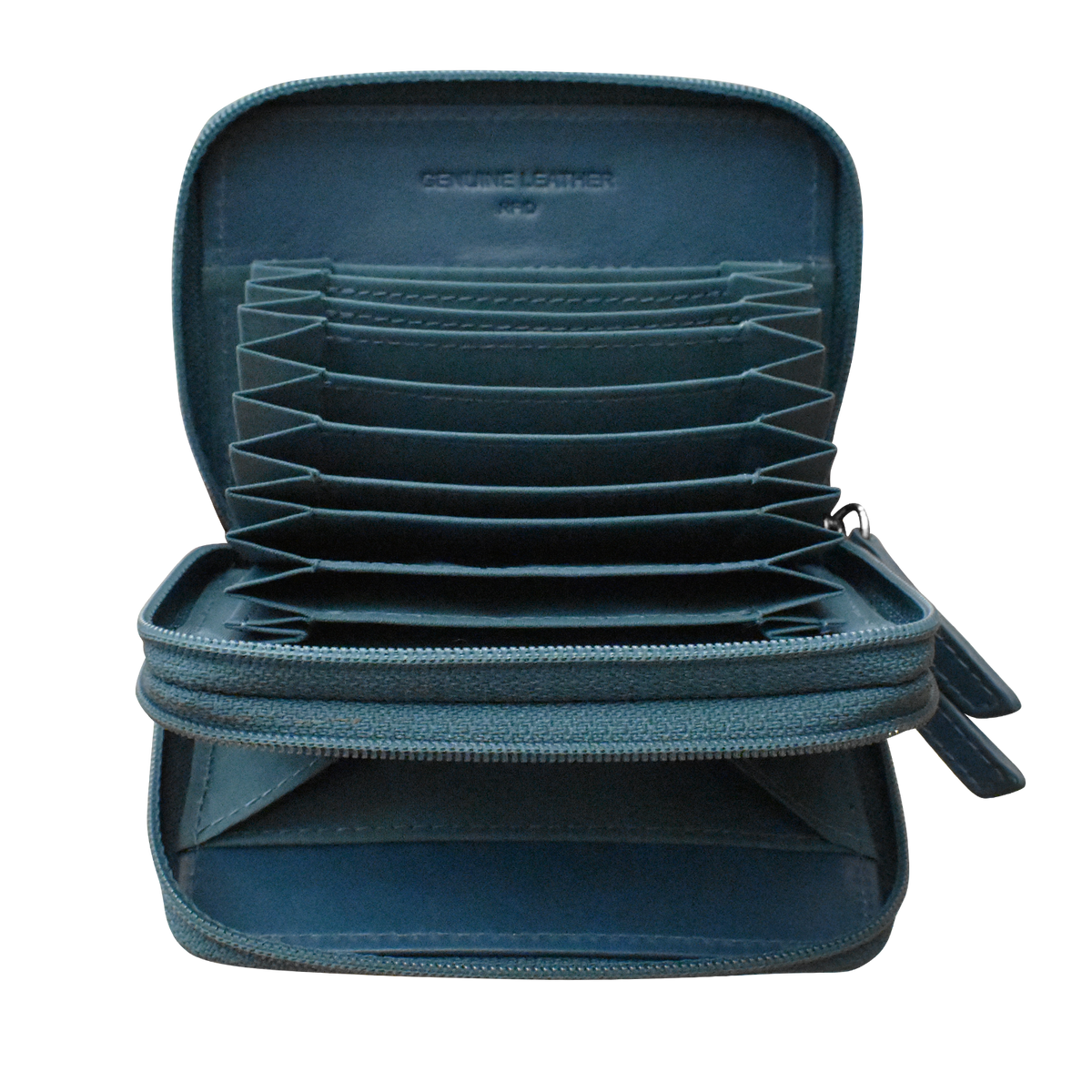 DOUBLE ZIP ACCORDION CREDIT CARD HOLDER