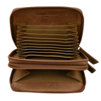 DOUBLE ZIP ACCORDION CREDIT CARD HOLDER