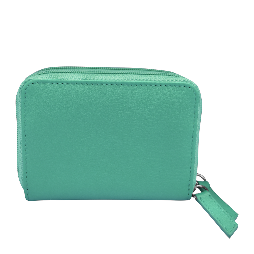 DOUBLE ZIP ACCORDION CREDIT CARD HOLDER