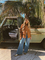 John Wayne Western Pearl Snap Button Up Top In Brown