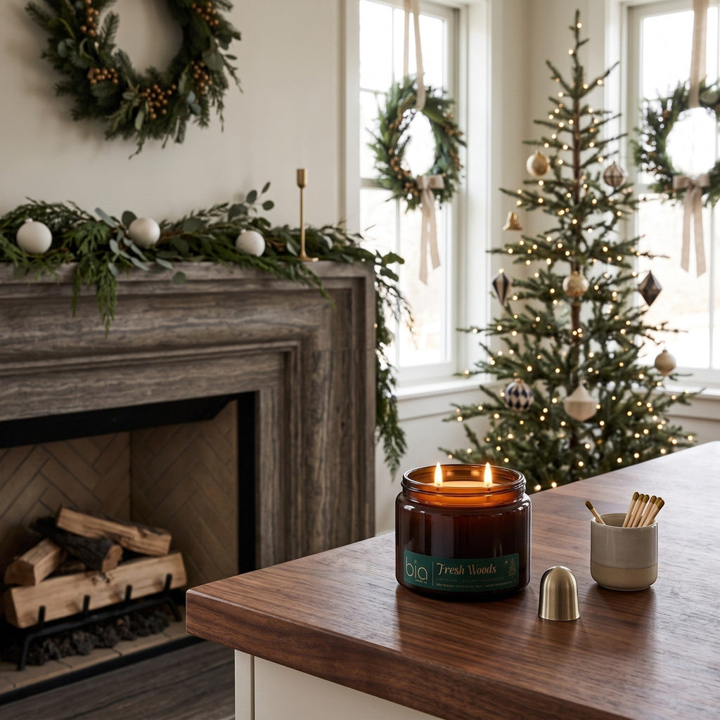Fresh Woods Holiday Soy Blend Candle — Christmas Tree, Pine & Balsam