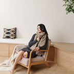Forest Night Handwoven Neutral Cashmere Merino Scarf