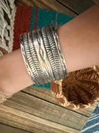 Handcrafted Old Pawn Sterling Silver Cuff Bracelet