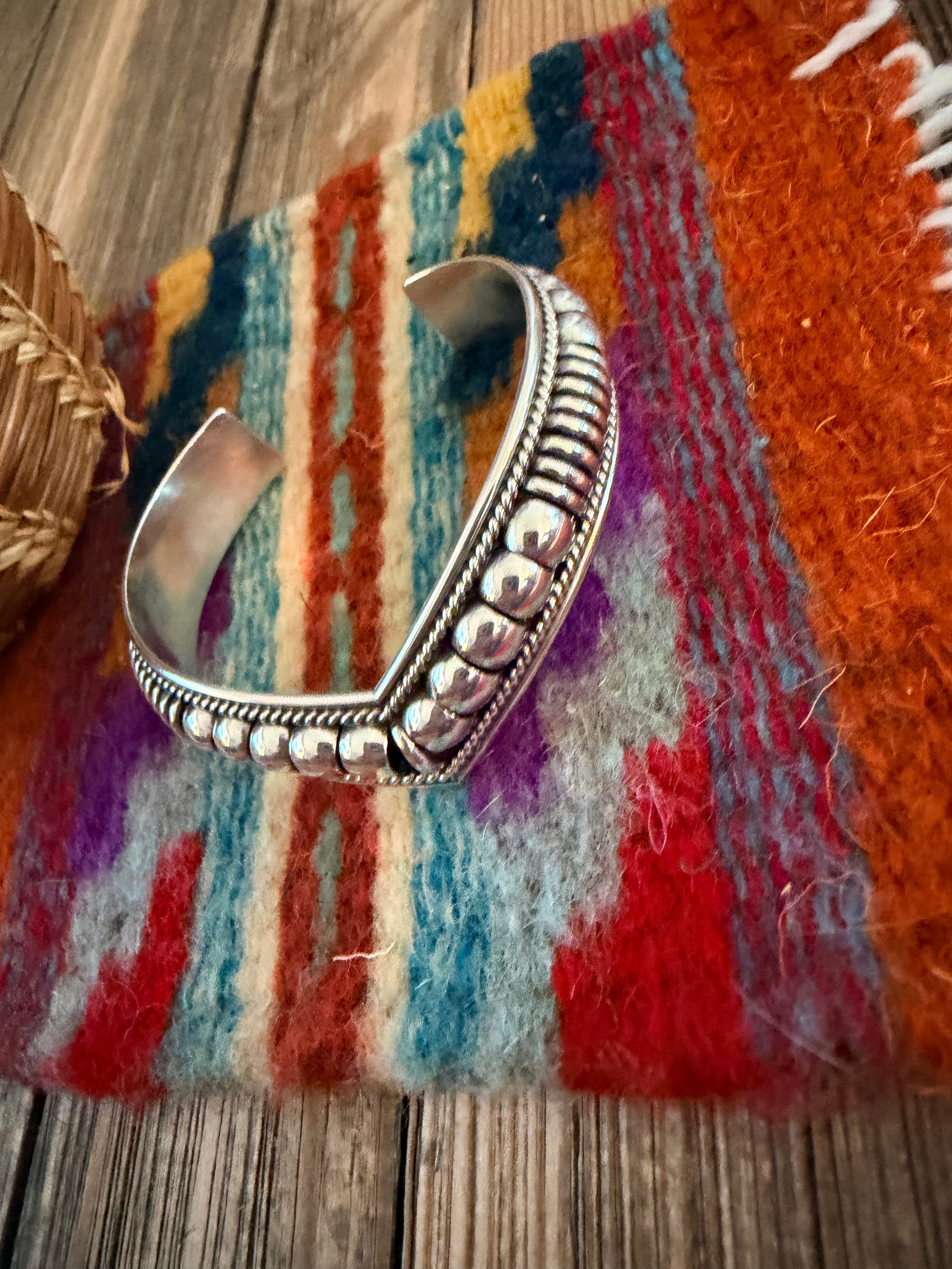 Handcrafted Rolled Sterling Silver Cuff Bracelet