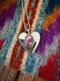 Handcrafted Sterling Silver & Pink Dream Mojave Heart Pendant by Joseph Martinez