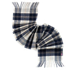 Prince of Scots Heritage Plaid Fringed Merino Wool Scarf - Sterling Silver