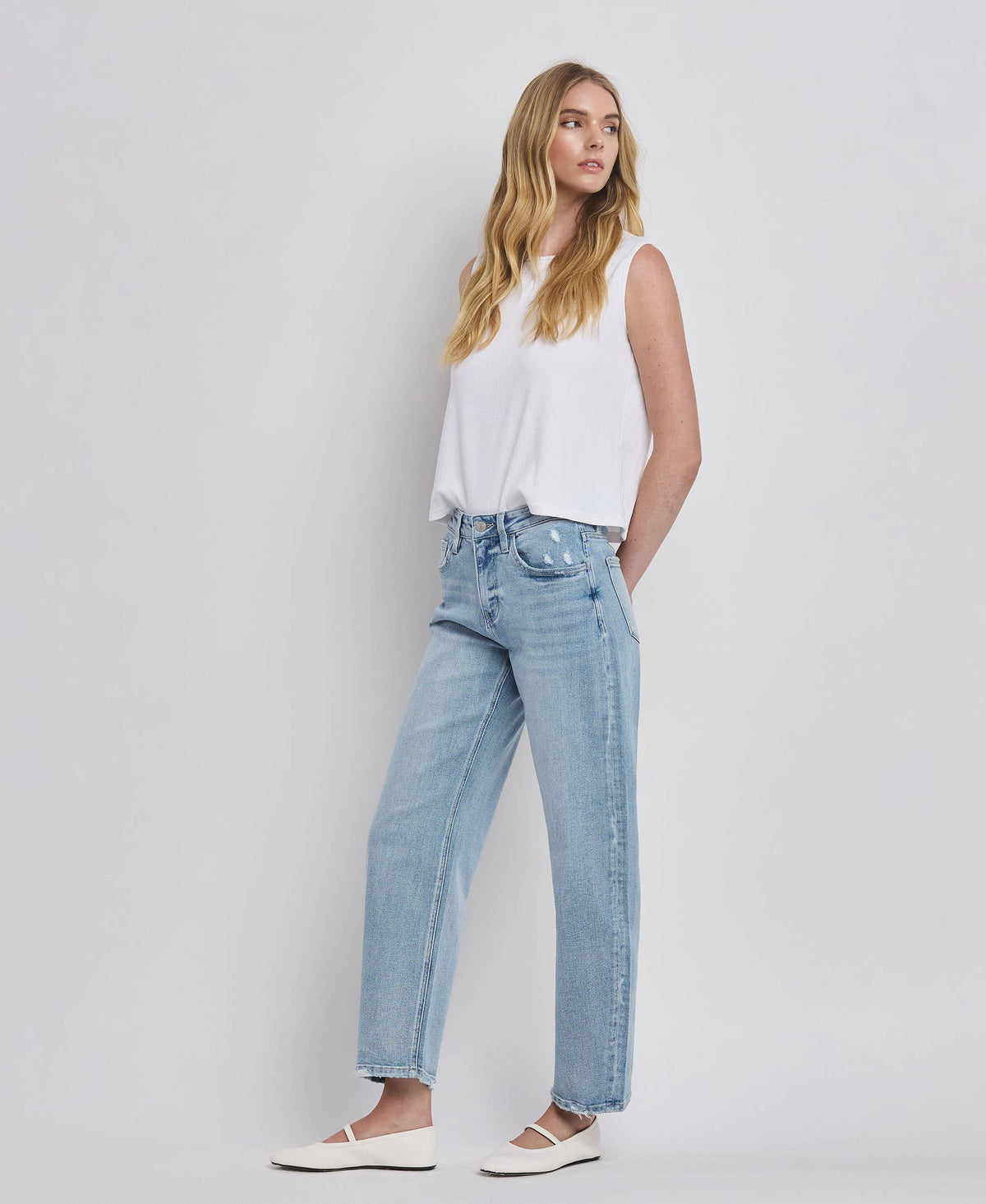 Lovervet by VERVET High Rise Barrel Leg Jeans