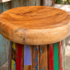 Reclaimed Boat Wood Bar Stool | Handmade in Bali, Indonesia