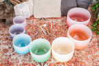 7 Chakra Color Quartz Crystal Singing Bowl Set (8"-14") - Che Cose Belle