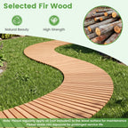 7 FT Wooden Garden Pathway with Anti-slip Surface for Gardens Patios - Che Cose Belle