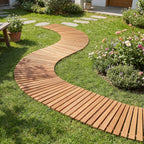 7 FT Wooden Garden Pathway with Anti-slip Surface for Gardens Patios - Che Cose Belle